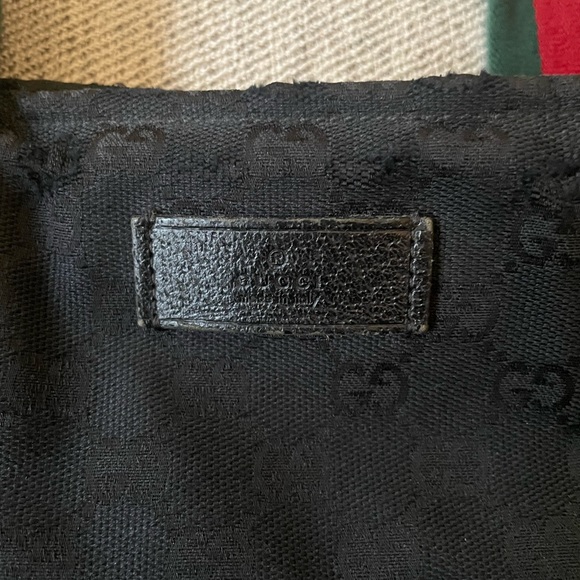 Gucci Black GG Canvas Web Large Tote - Picture 6 of 7